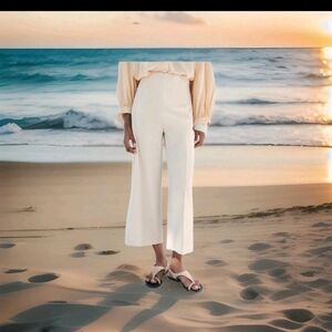 ZARA Women's ZW Collection Culottes(Sand, US M, L/EUR M, L)